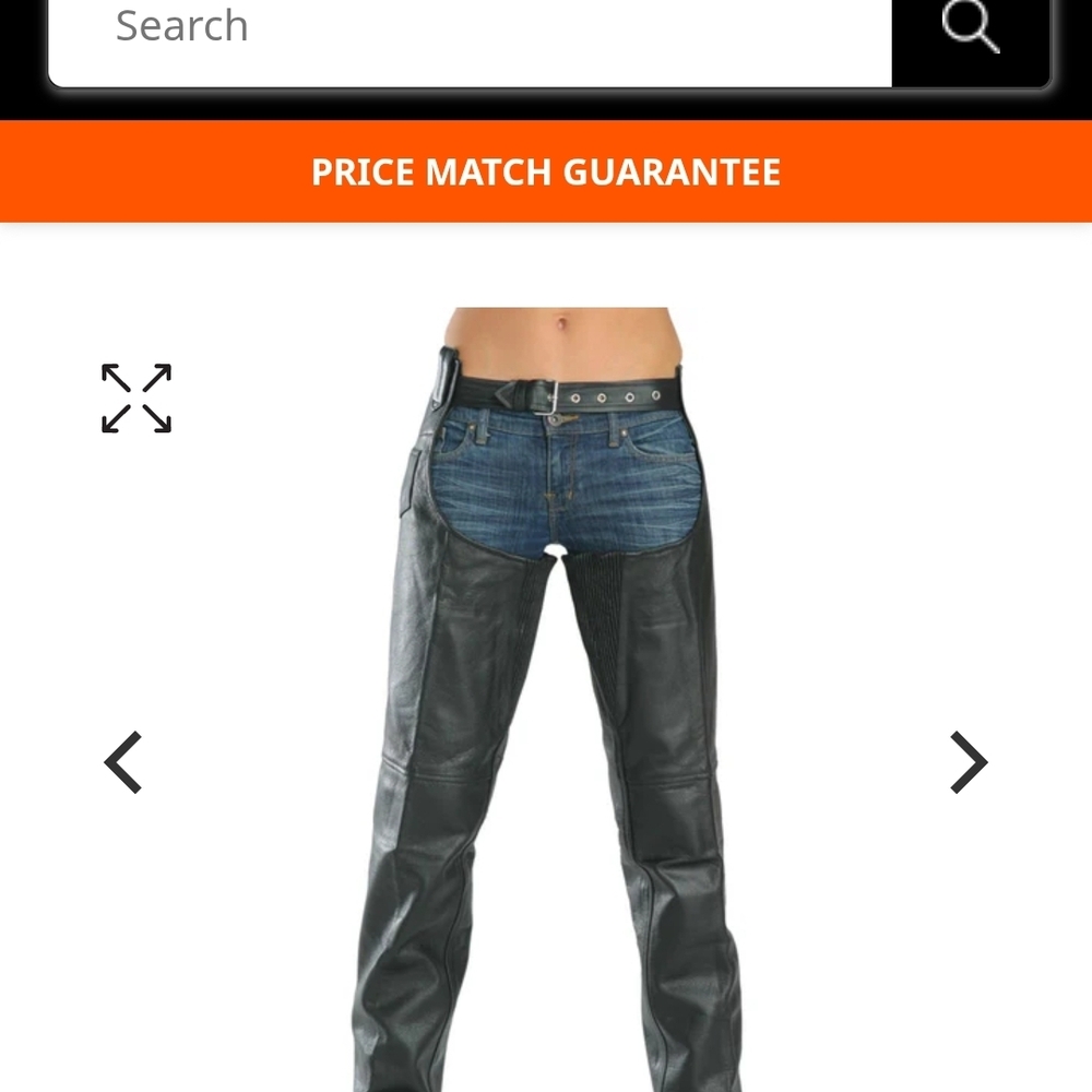 NWT. Womens Black Leather Chaps. SZ 10 - Picture 2 of 10